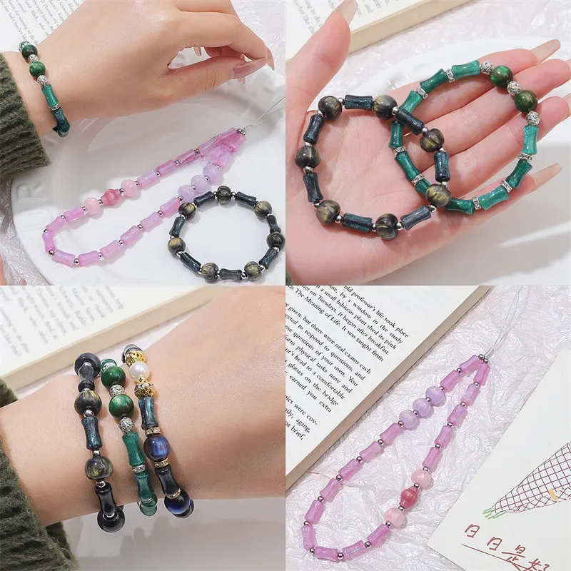 Бамбуковые бусины-трубки со звездным небом из смолы бусины для браслетов