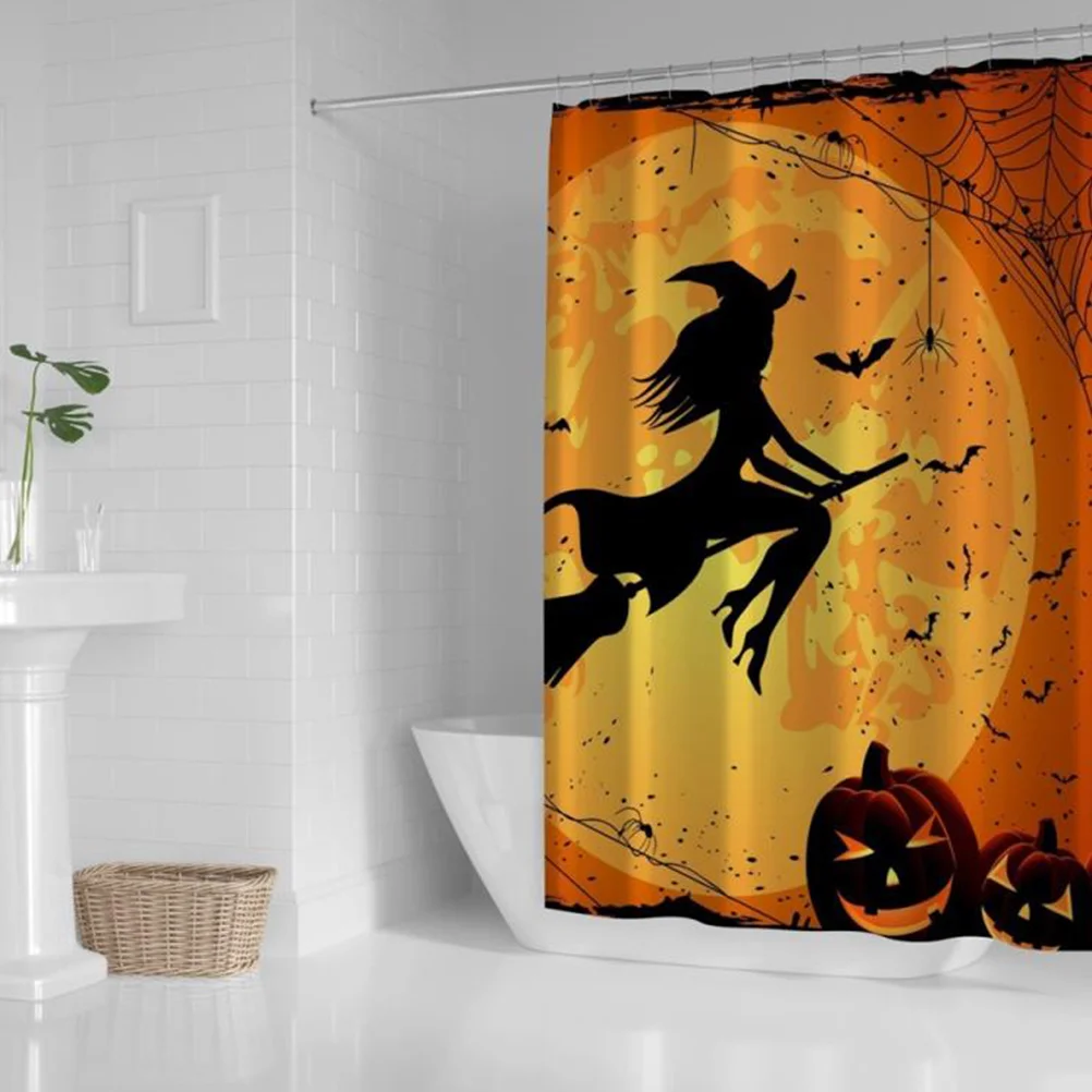 1Pc Curtain Fabric Home Decor Bathroom Decor Pumpkin Curtain Party Favors