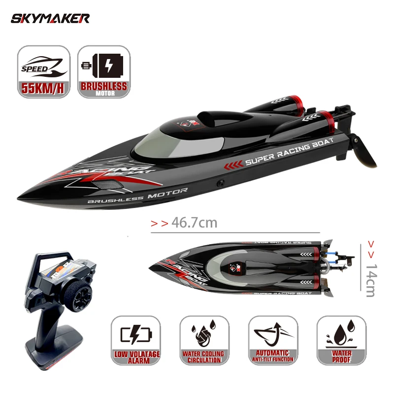 WLtoys WL916 High Speed RC Boat 60km/h Remote Control Boats 2.4GHz RC Boat Toy Gift for Kids Adults Capsize Low Battery Alarm