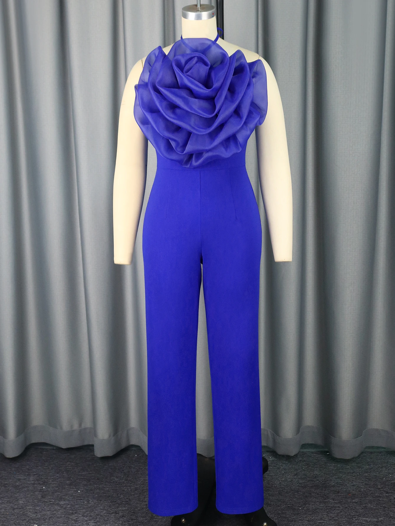 Женский комбинезон с лямкой на шее AOMEI сексуальный фатиновый открытой спиной и