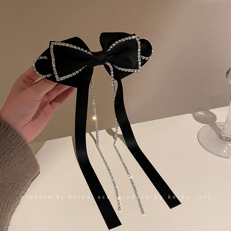 

Texture: Velvet Bow, Tassel Hairpin, Spring Clip, Korean Women's Team Style, Gentle Temperament, Back Of The Head, Top Clip