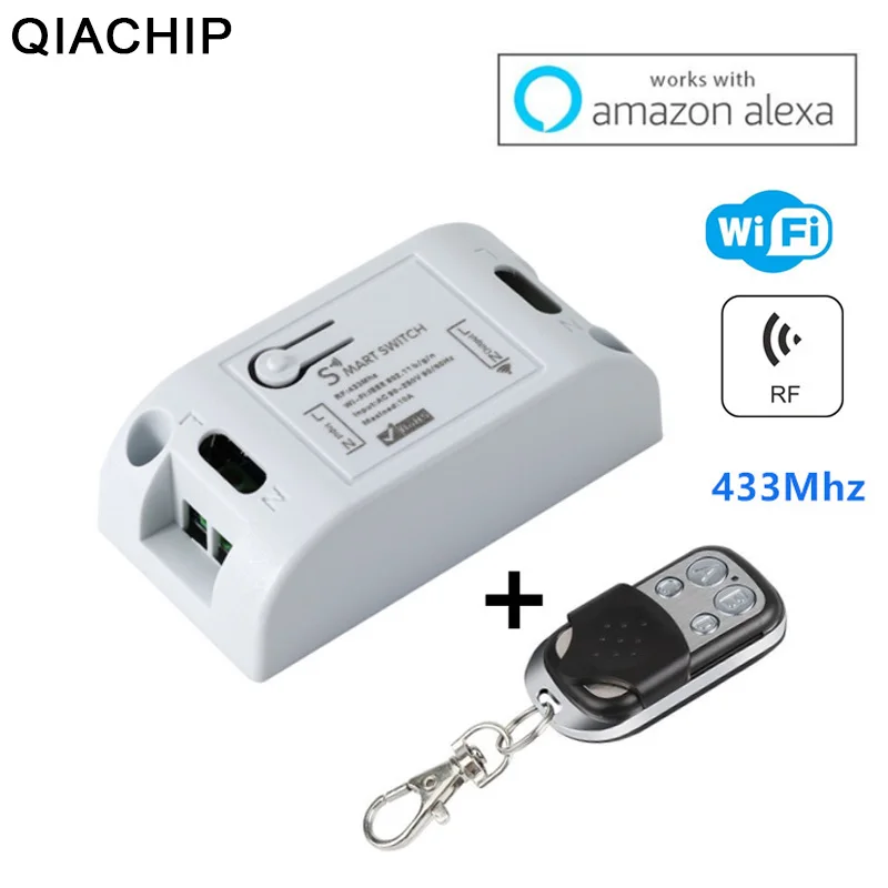 

Смарт-переключатель QIACHIP с поддержкой Wi-Fi, 433 МГц, 2200 Вт