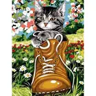 GATYZTORY искусственная кошка Краска на холсте животное Рисование Раскрашивание по номерам Современная рамка DIY украшение для дома 40x50 см
