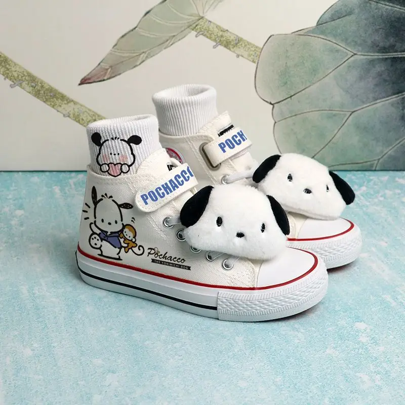 

Sanrio Kawali полакко детские высокие холщовые туфли с мягкой подошвой граффити модные Аниме подарок для девочек на день рождения игрушки для детей