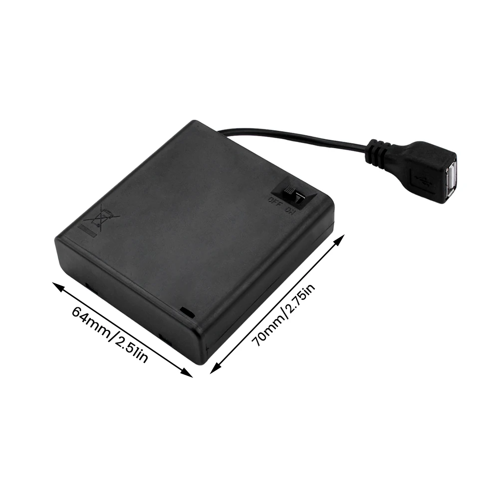 Фото Контейнер для батарей питания AA USB, 1 шт. №3