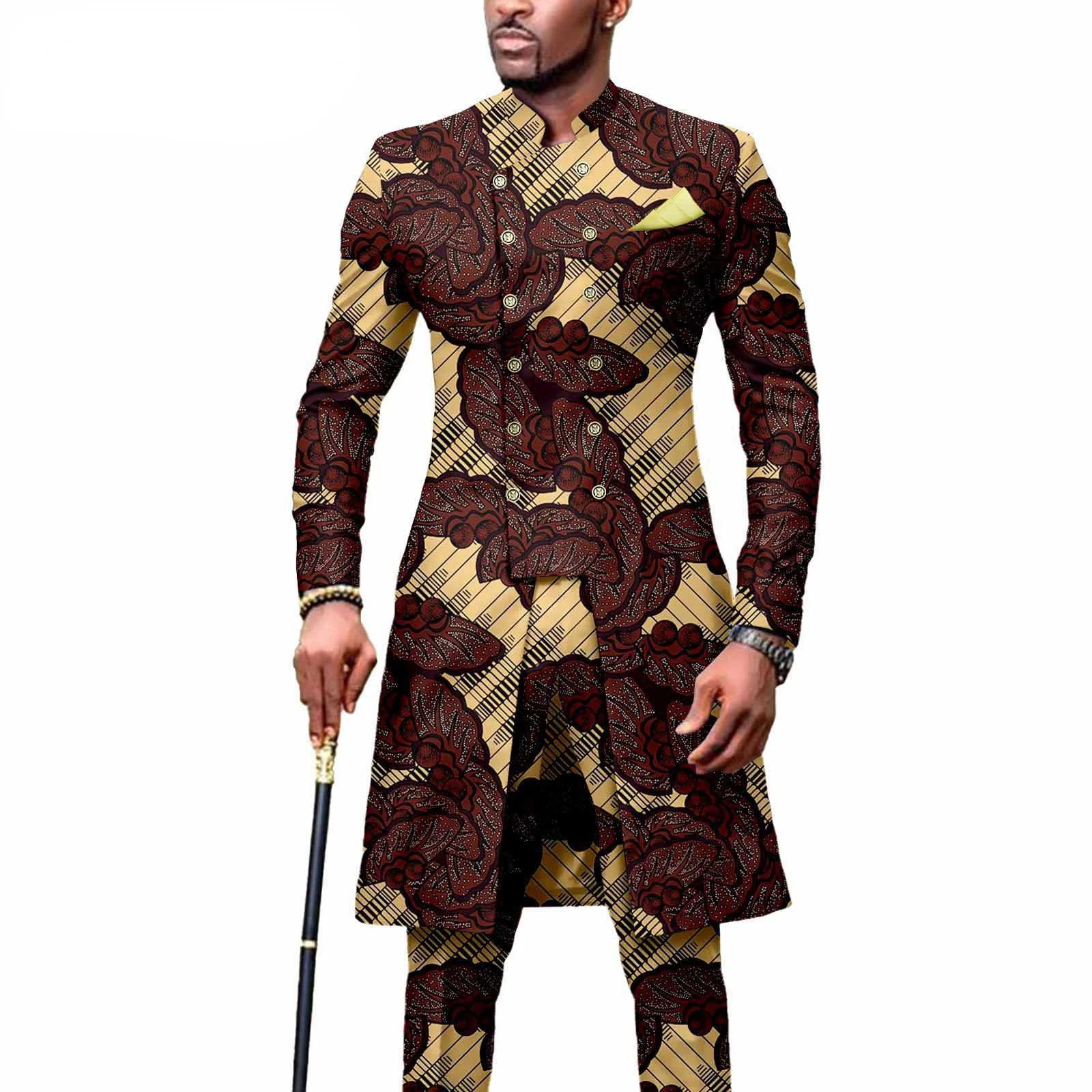 

2023 New Casual African Fashion Men's Suit Slim Two-piece Set спортивный костюм мужской Pant Sets Trapstar Ropa Para Hombres