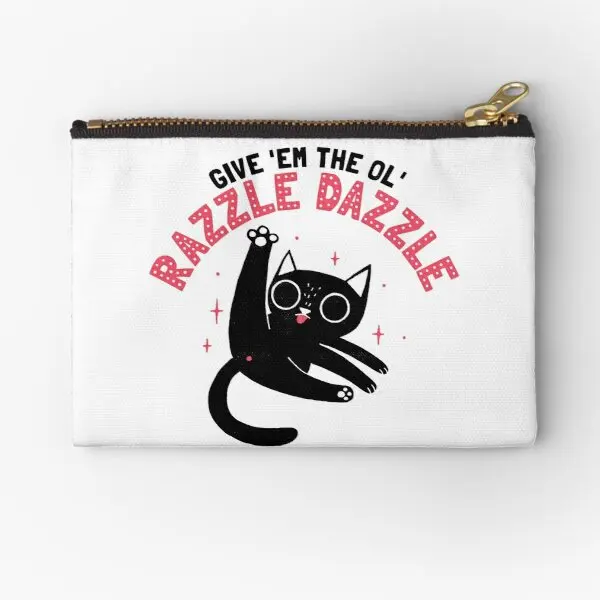

The Ol Razzle Dazzle Zipper Pouches Coin Pure Small Key Wallet Packaging Panties Socks Women Bag Cosmetic Storage Men Money