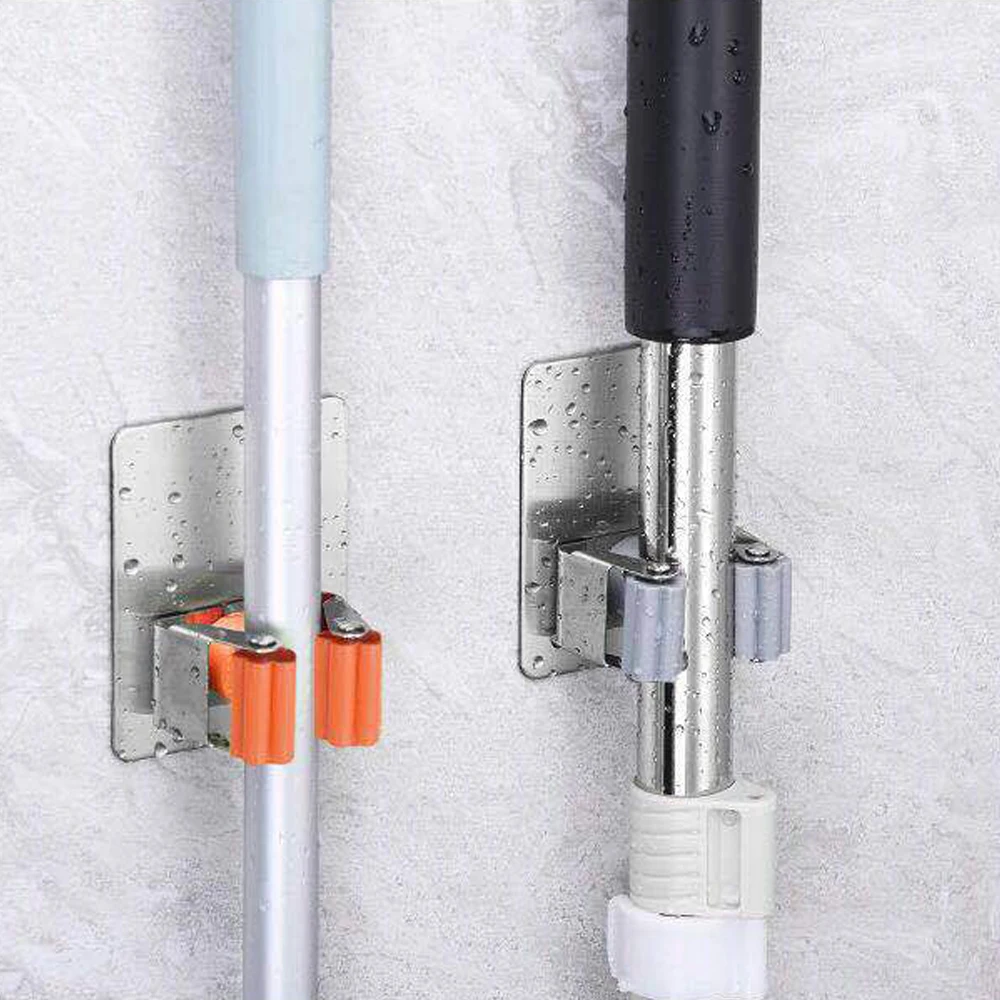 

304 Stainless Steel Hooks Multi Wall Mounted Mop Organizer Holder RackBrush Broom Hanger Hook Kitchen bathroom Strong Hooks