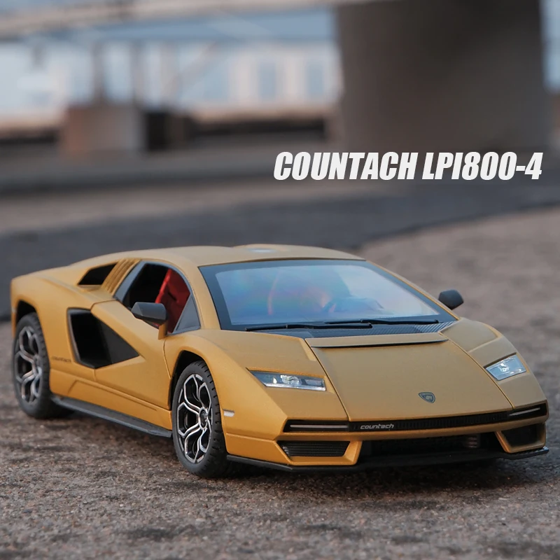

1:24 Lambos Countach LPI800-4 Supercar Alloy Model Diecast Sound Super Racing Lifting Tail Hot Car Wheel For Children Gifts