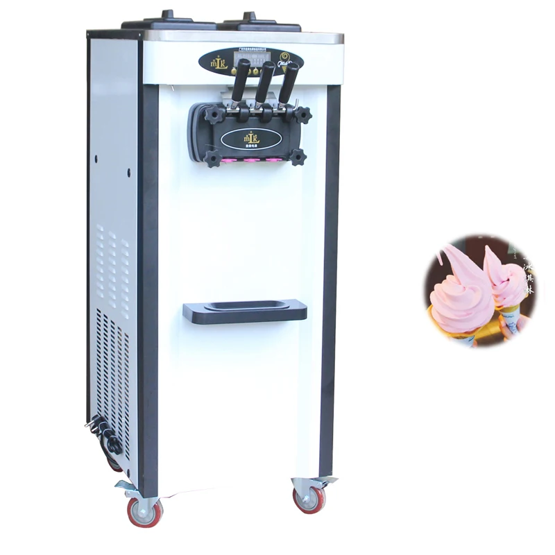 

Commercial Soft Serve Ice Cream Machine Electric 220V Vertical 3 Flavors Ice Cream Maker