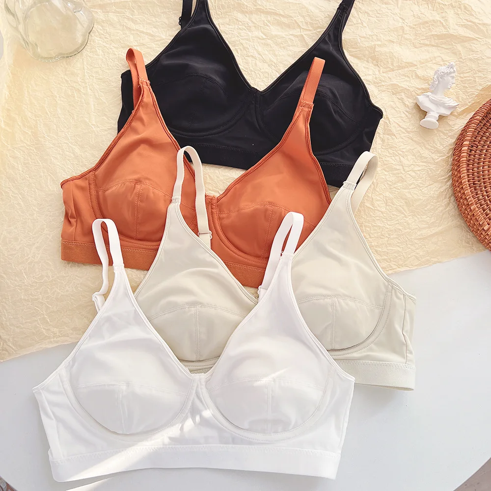 

Сексуальное красивое нижнее белье U-образной формы, женское нижнее белье без стальных колец, повседневный удобный белый хлопковый бюстгаль...