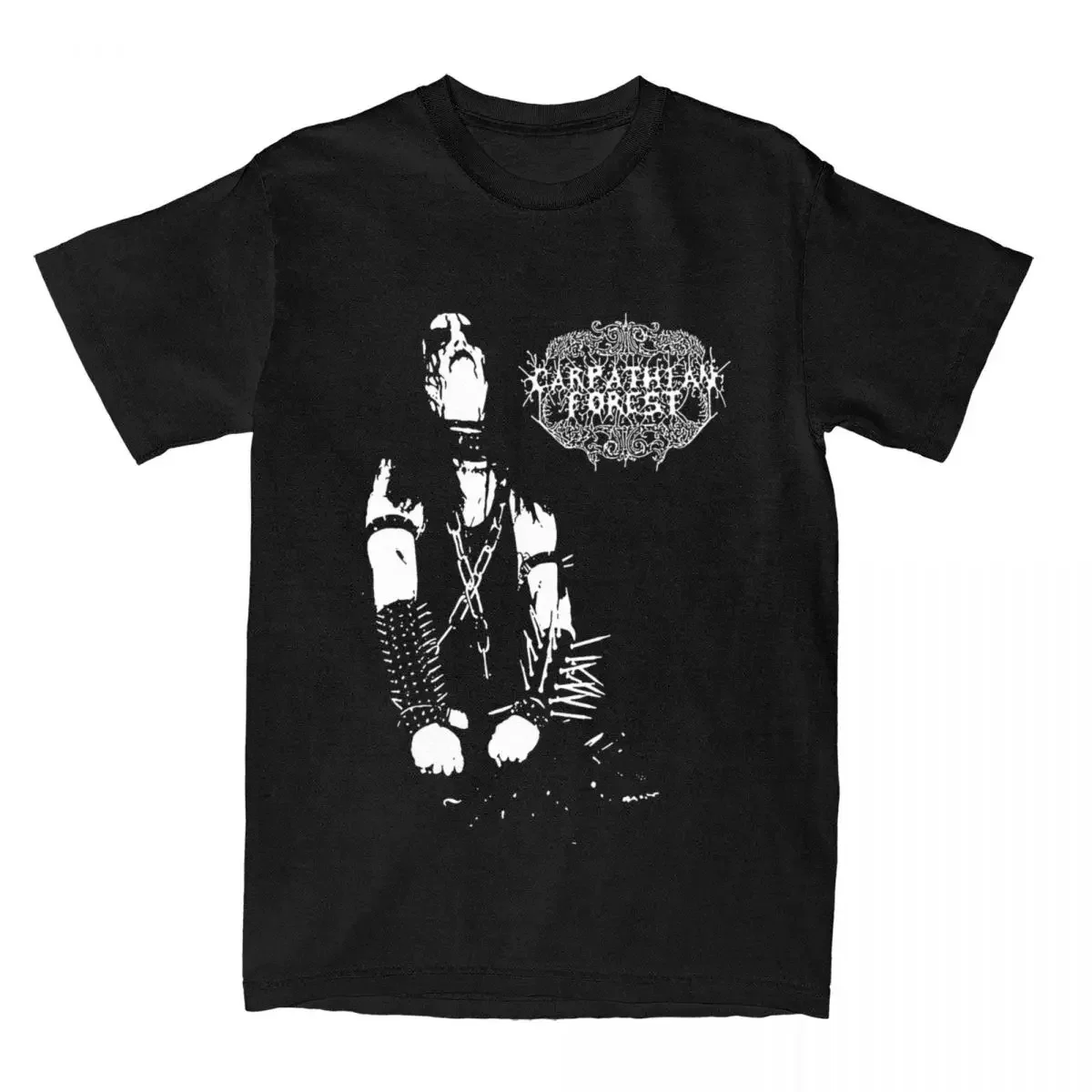 Мужские рубашки с изображением карпатийского леса черные металлические ремешки