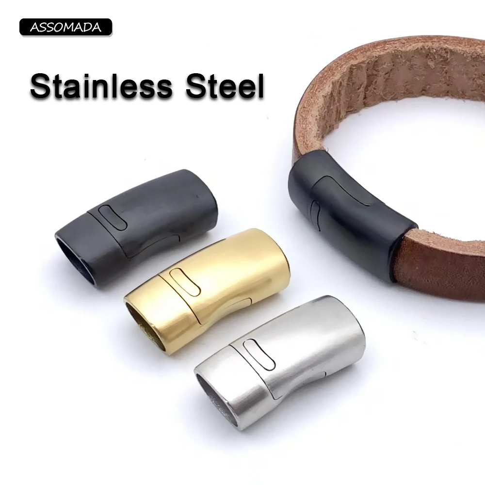 

Hole 11x7mm Stainless Steel Magnetic Clasps For Bracelets Rope Handmade Leather Cord Connector Buckle DIY Jewelry Findings