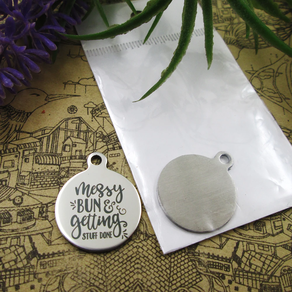 10 шт./лот--подвески из нержавеющей стали Последняя булочка и надеваемые вещи 5