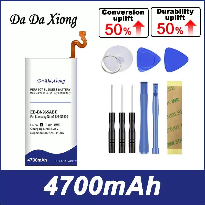 

Аккумулятор большой емкости для Samsung Galaxy Note9 Note 9 EB-BN965ABE N9600 SM-N9600 4700 мАч аккумулятор для телефона + Инструменты