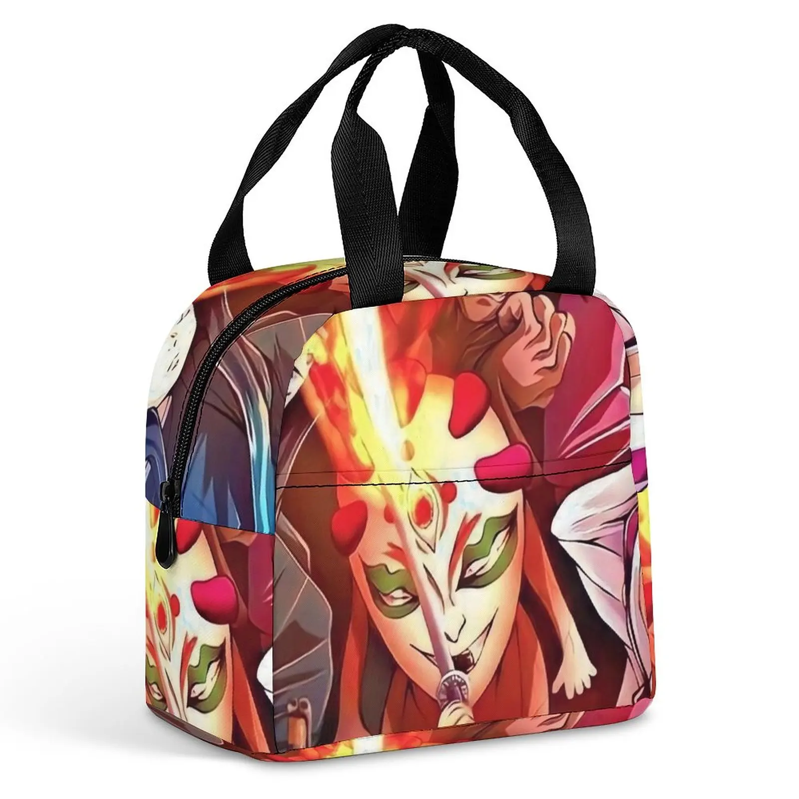 

Demon Slayer Lunch Bag Kyojuro Rengoku Convenient Lunch Box Girls School Print Cooler Bag Vintage Oxford Thermal Lunch Bags
