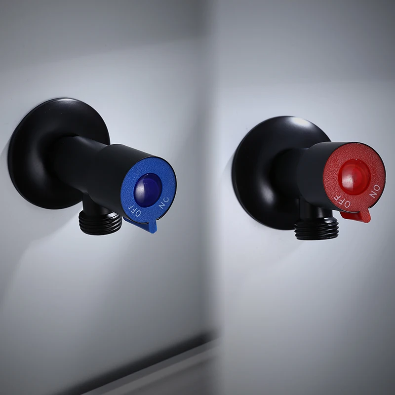 

Q35 G1/2 Black Stainless Steel Valve Bathroom Toilet Water Inlet Mini Angle Valve Cold 1PC