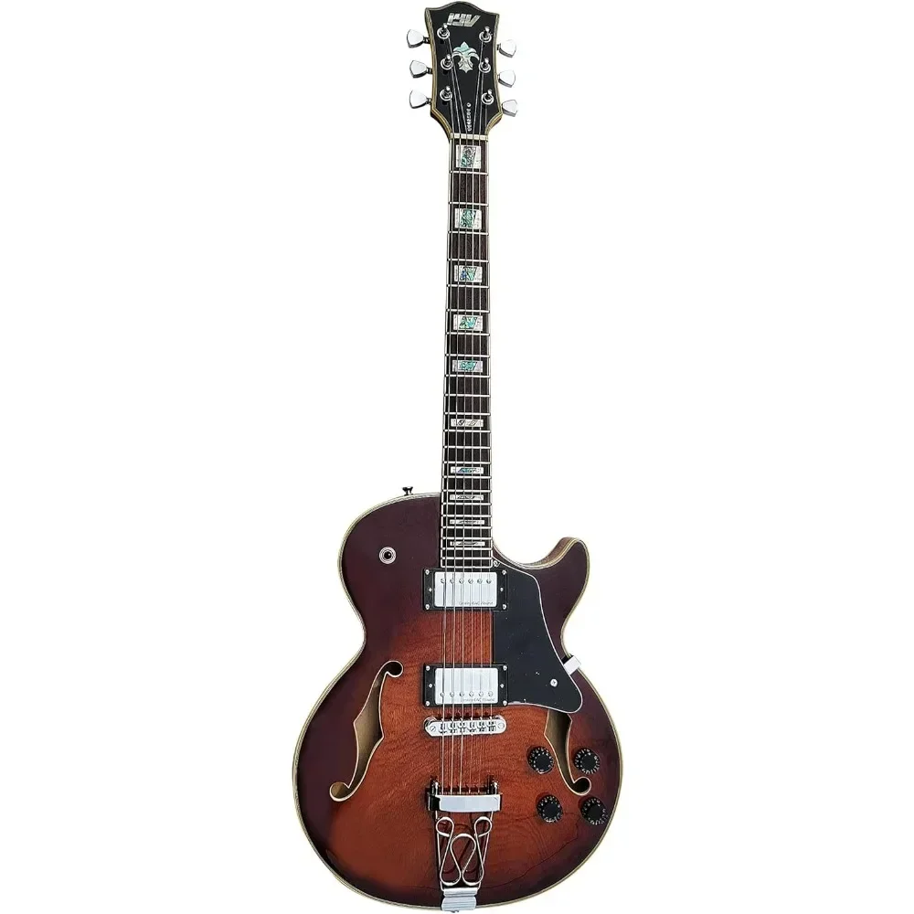 

IJZ-300 TSB Jazz Solid Hollow-Body Electric Guitar Tobacco Sunburst Free Shipping Instrument Musical