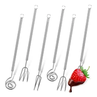 6 pcs chocolate dipping fork set 8 3 inch stainless steel fondue forks diy candy melts baking supplies decorating tool