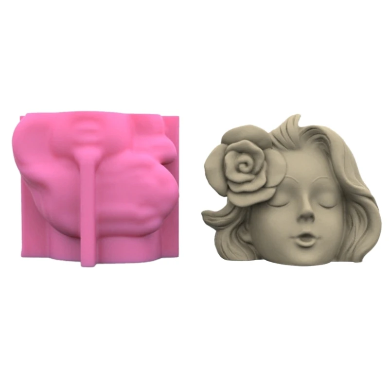 

L5YD Flower Pot Silicone Mold Diy Succulents Concrete Flower Pot Plaster Cement Mold