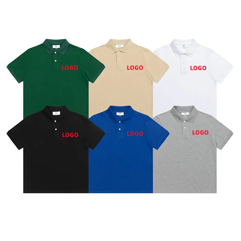 

AMI Alexandre Mattiussi Unisex Mens Womens Couples Casual Trend Fashion Cotton Business POLO Shirts Girlfriend Gifts 3310