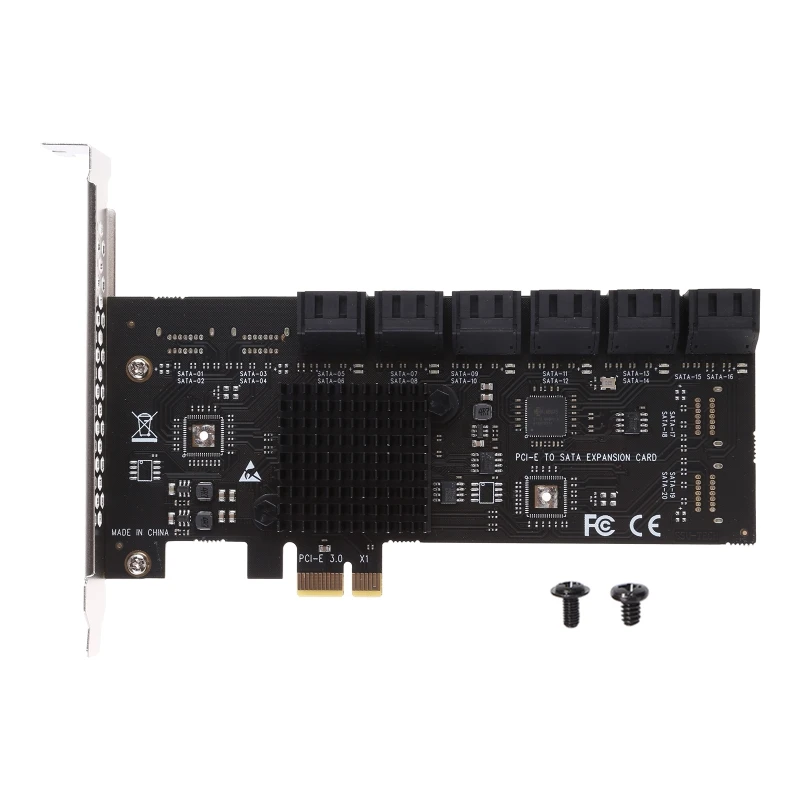 

PCIE Adapter 12 Port PCI-Express X1 to SATA 3.0 Controller Expansion Card 6Gbps High Speed for Desktop PC