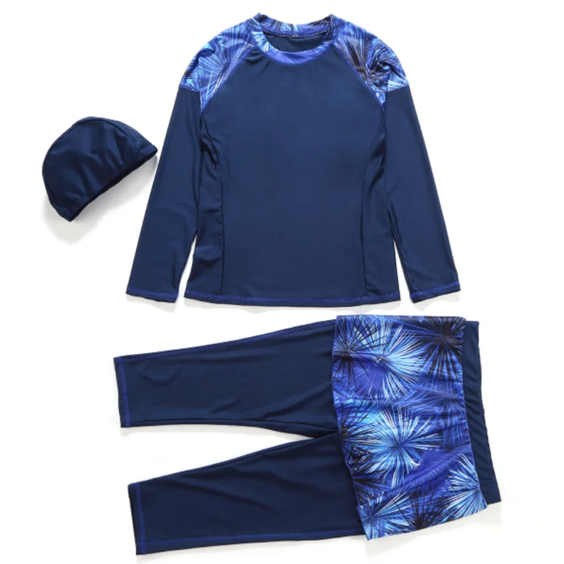 Female Burkini  Muslim Swimwear with Hijab Islamic Women Modest Swimsuit Fashion Trendy Long Sleeve Sportwear Tracksuit