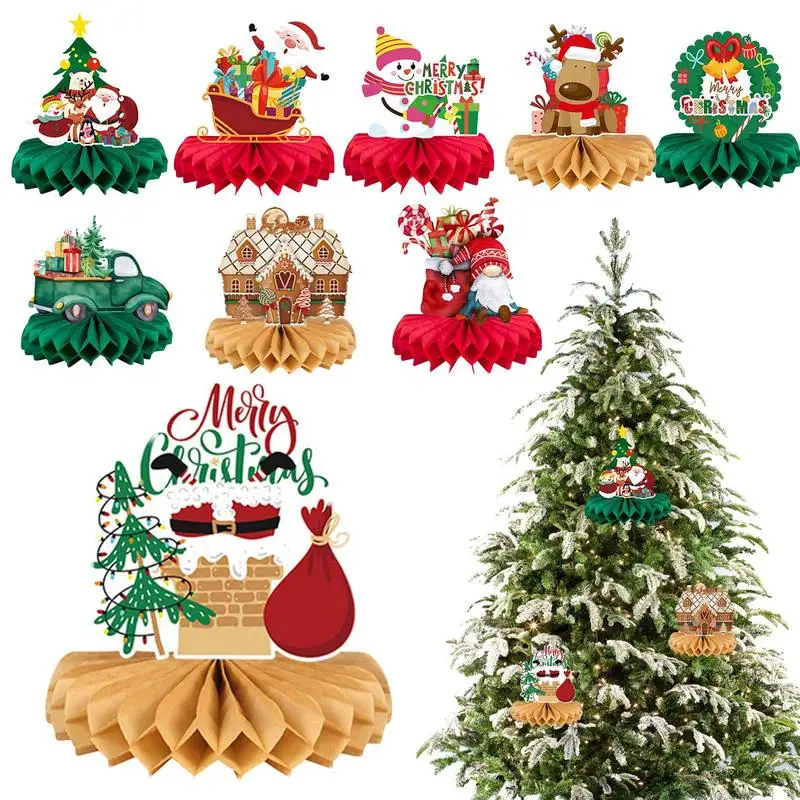 

Paper Honeycomb Ball Christmas Tree Pendant Lantern Spherical Hanging Ornaments Christmas Party Decorations