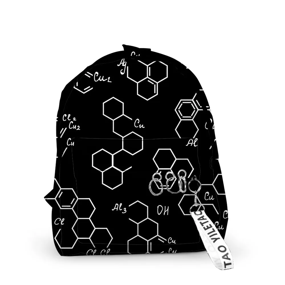 

Popular Mathematical Formula Fun Chemistry Backpacks Boys/Girls pupil School Bags 3D Keychains Oxford Waterproof Small Backpacks