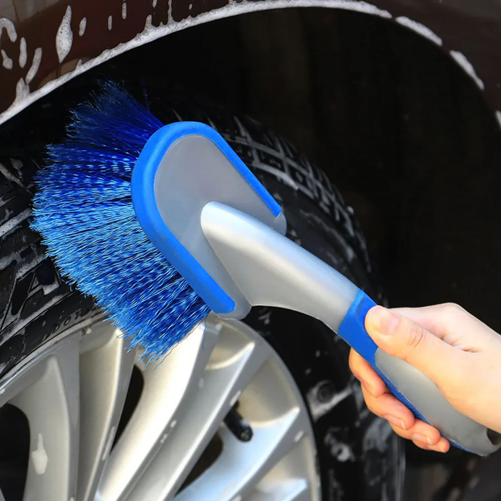 1Car wheel soft brush tire cleaner cleaning tool blue for car detail motorcycle cleaning tool