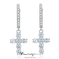 vinregem bohemia 925 sterling silver vvs white sapphire simulated moissanite gemstone hoop earrings for women gift drop shipping
