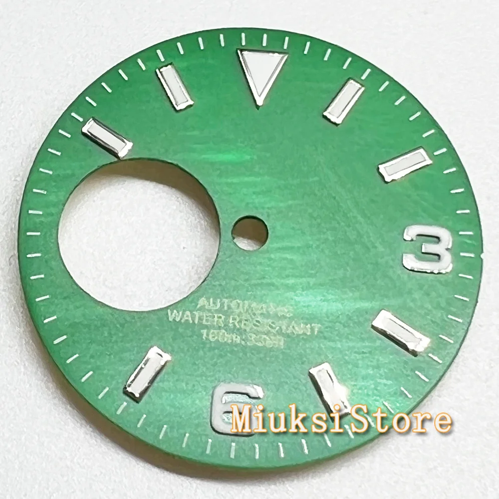 Циферблат часов 29 мм подходит для NH38 зеленый светящийся полый циферблат корпуса