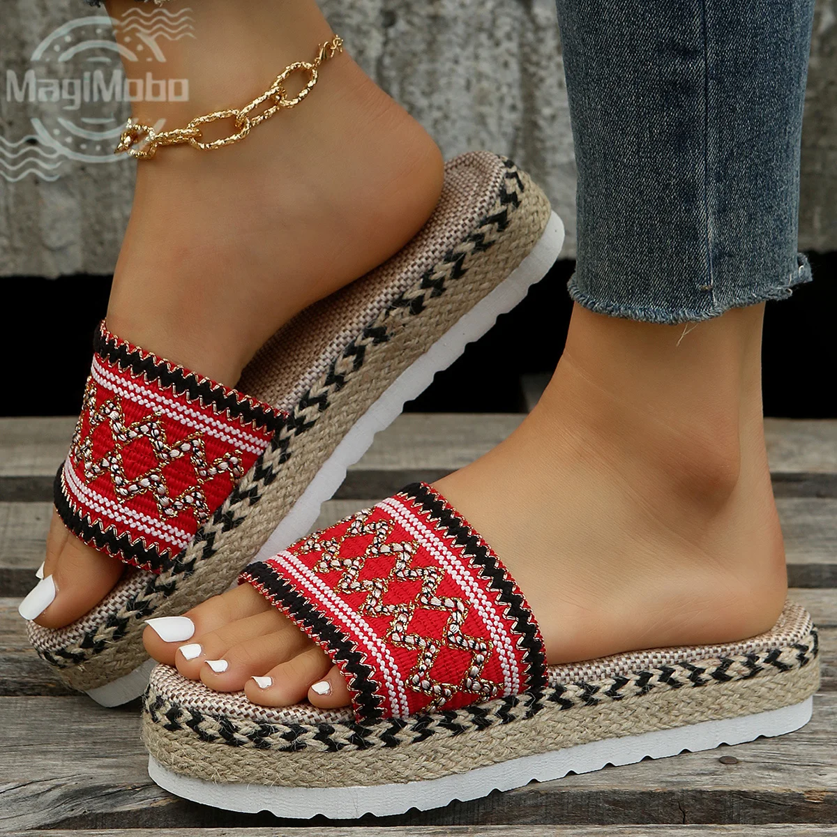 New Women Sandals Summer 2023 Casual Size 35-43 Women Slippers Wedges Fashion Platform Multi-Colors Female Beach Ladies Shoes