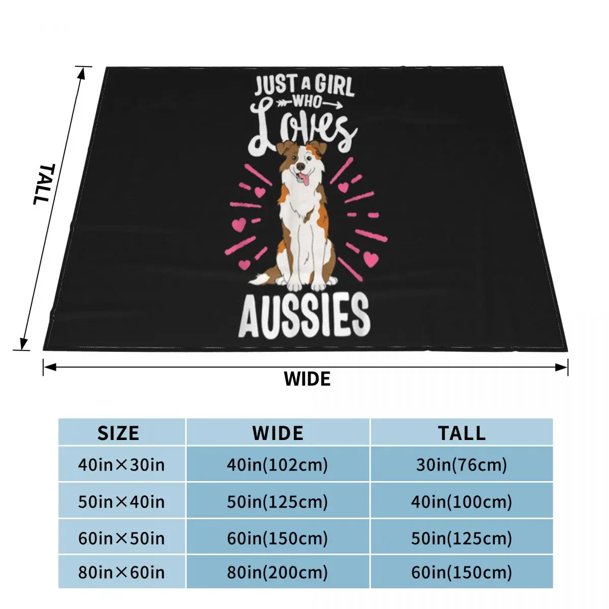 Beautiful Just A Girl Who Loves Aussies Australian Shepherd Dog Mama New Game Throw Blanket