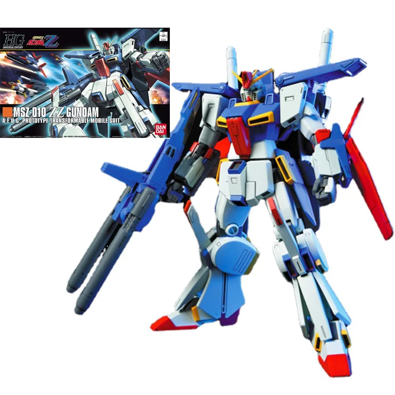 

Bandai Genuine Model Kit HG HGUC 1/144 MSZ-010 ZZ GUNDAM Gunpla Assembled Model Anime Action Figure Toys Gift NEW For Children