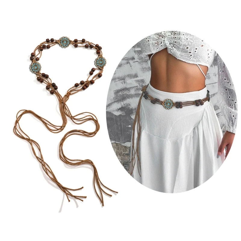 

Decorative Woven Waist Chain Stylish Waist Accessory Fringe Waist Belt for Daily