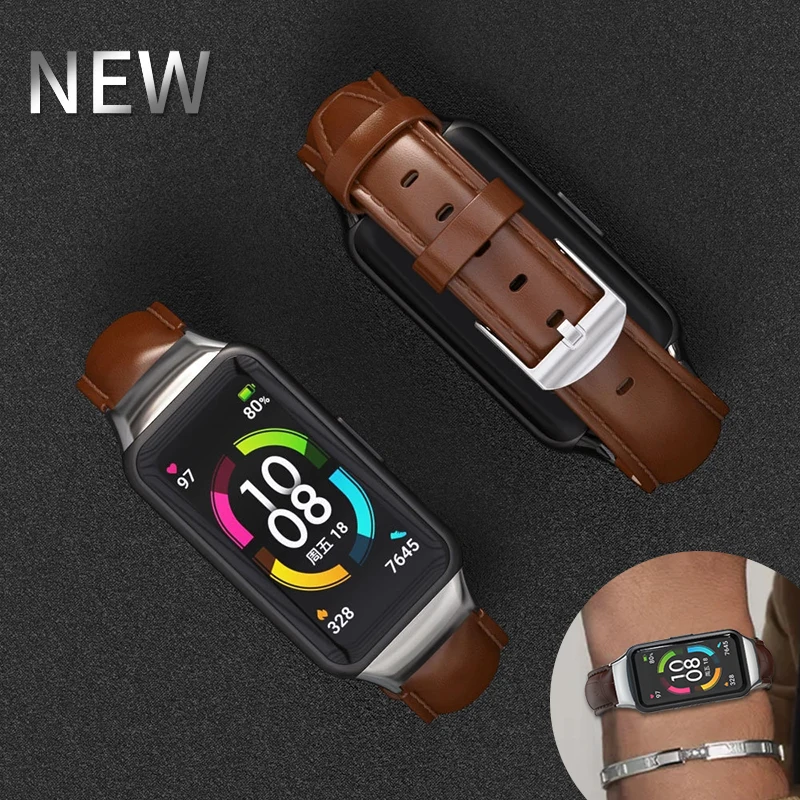 Strap For Huawei Honor Band 6 Genuine Leather Smart Watch Bracelet for Wristband Replacement 005 |