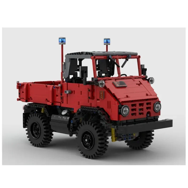 MOC-166417 U411 Fire Truck with Trailer Assembly Splicing Building Block Model 3825 Parts Kids Blocks Toy Gift