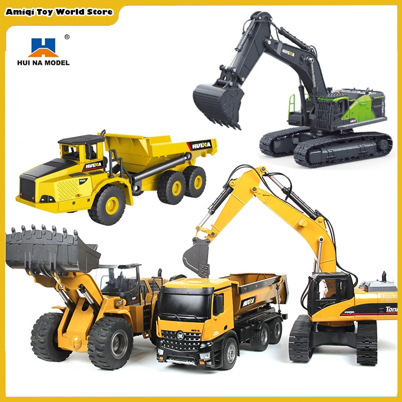 

HUINA Diecast 1:50 Model Alloy Simulation Vehicle Car Die-Cast Dump Truck Bulldozer Wheel Loader Excavator Kids Toy Collectables