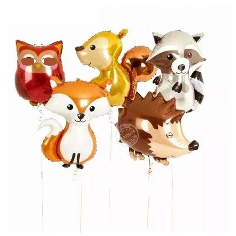 

Cute Large Jungle Hedgehog Fox Raccoon Balloons Cartoon Animal foil Balloon Birthday Safari Party Decor kids toys