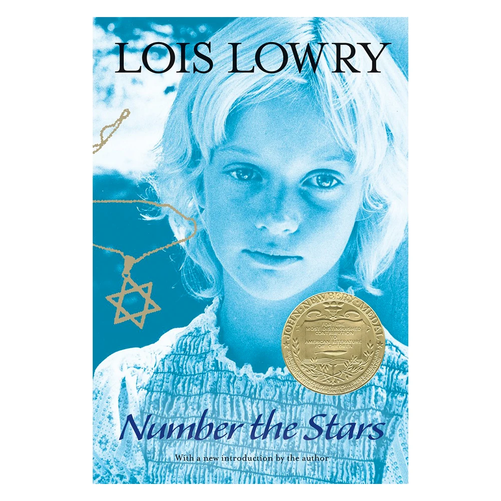 

Книга с надписью «Number The Stars», «Lois Lowry Newbury Gold Award»