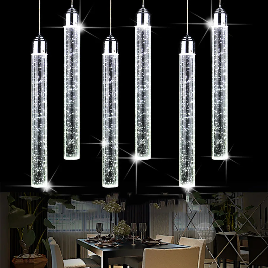 

Роскошный хрустальный подвесной светильник в виде пузырьков, настенный светильник с длинной трубкой для столовой, гостиной, спальни, прикроватный светодиодный подвесной светильник
