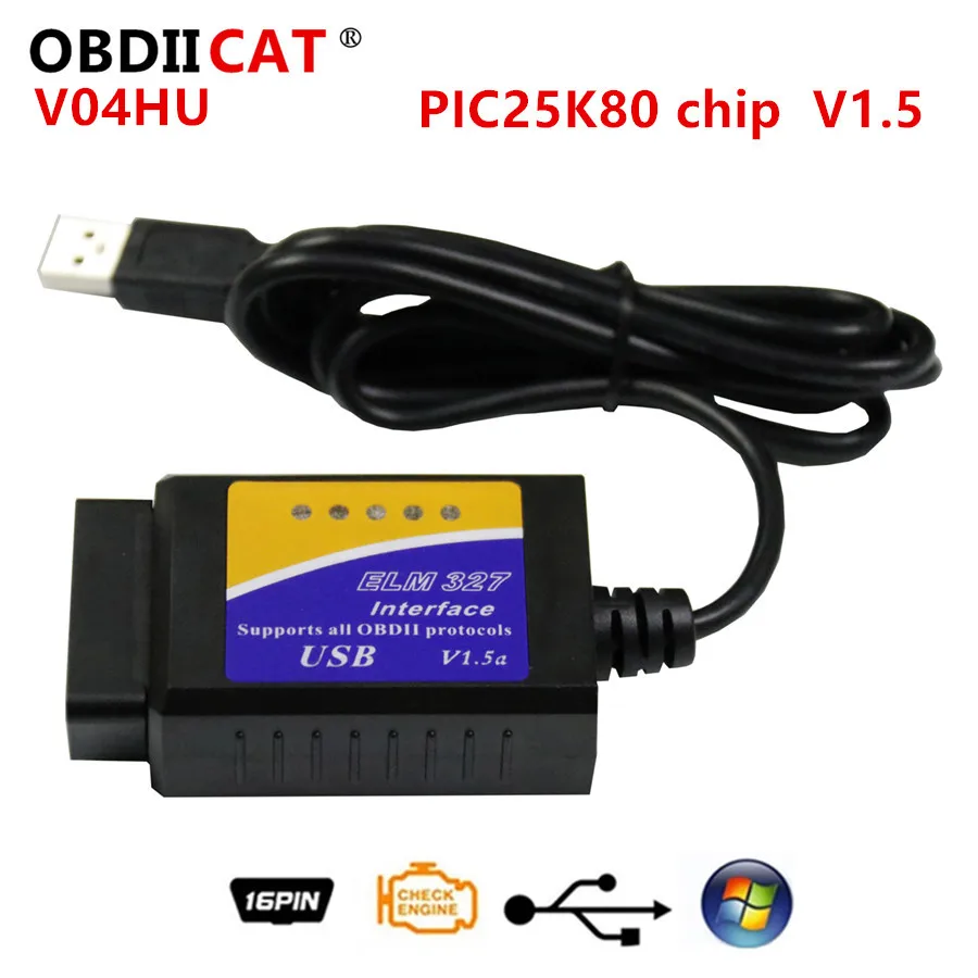 

Диагностический Сканер VessTek V04HU ELM327 USB V1.5 С Интерфейсом PIC18F25K80, Считыватель Кодов OBDII