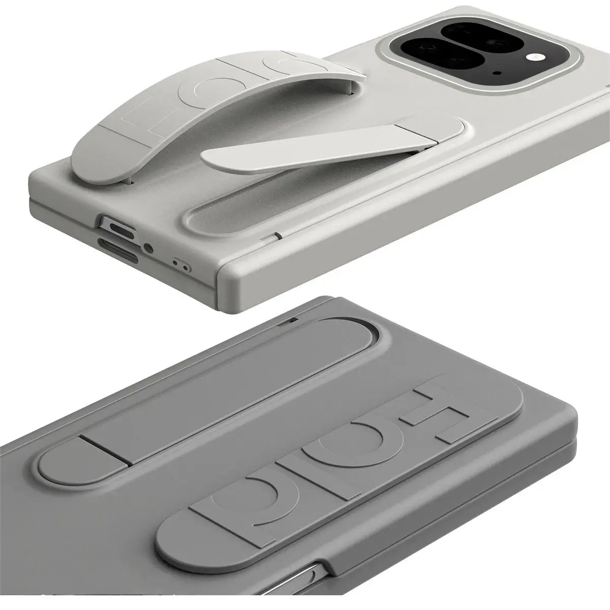 Матовый чехол-держатель с подставкой и кольцом для Google Pixel 9 Pro 9ProFold Flip Hinge Axis Armor Cover