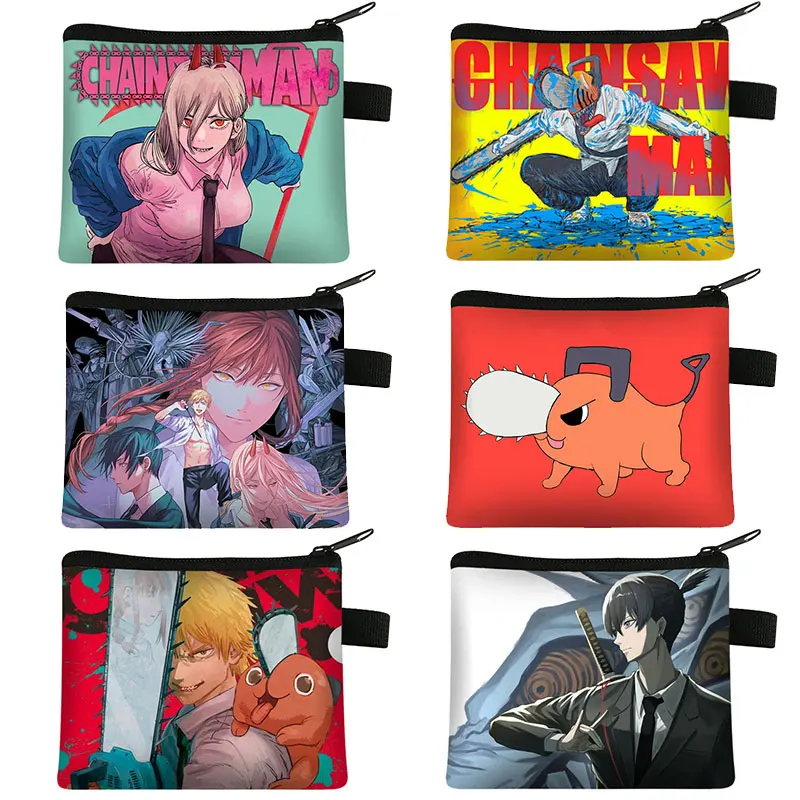 

Chainsawman Kawaii Pochita Denji Coin Purse Cartoon De Tela Wallets Credit Card Money Bag Teenager Earphone Mini Lipstick Bags