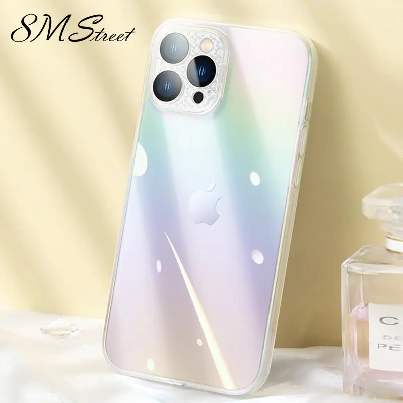 

Luxury Multicolor Electroplating Phone Case With Glass Lens Film All-around Protection PC Back Panel For IPhone 11 12 13 Pro Max