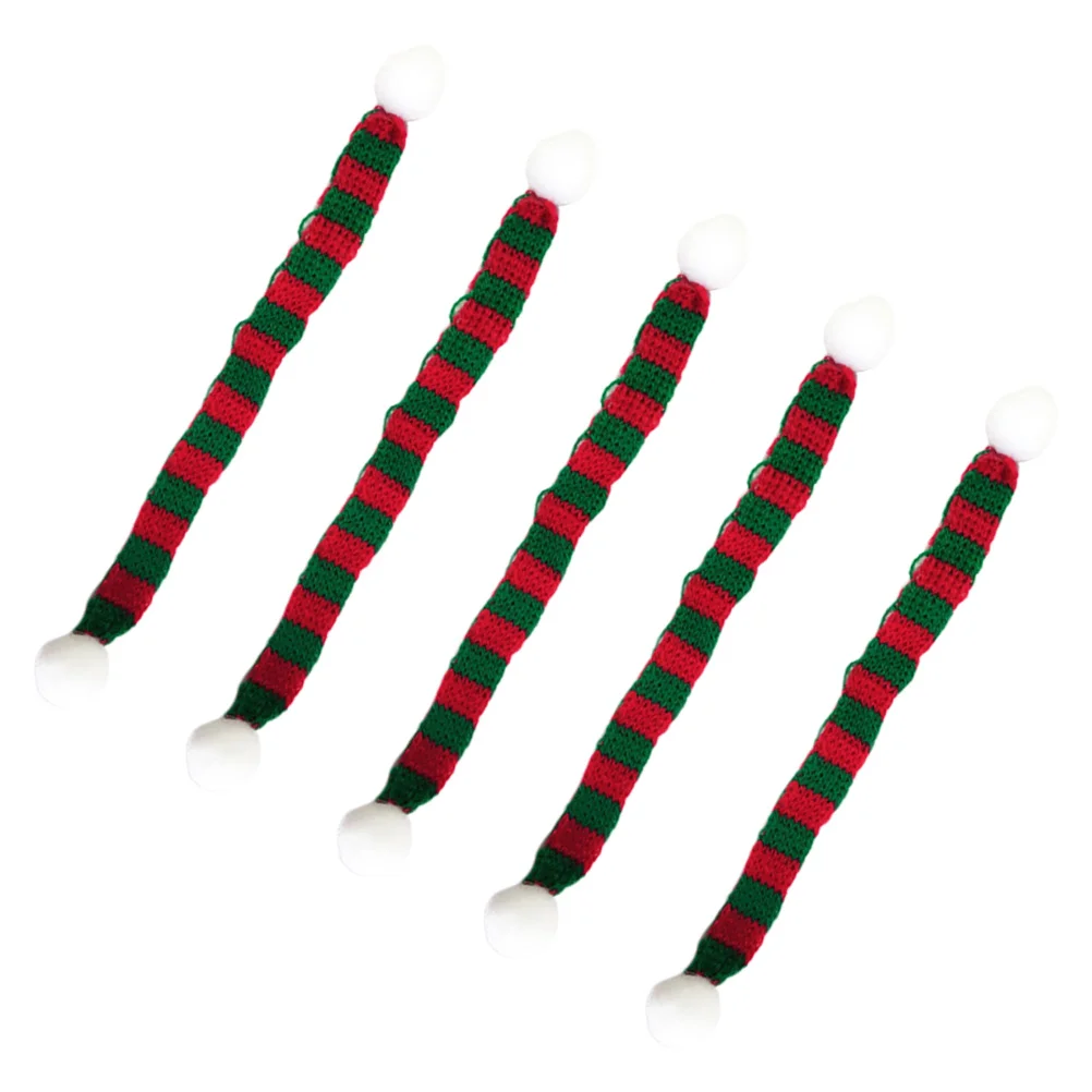 

Scarf Christmas Mini Bottlefor Decorationsscarves Snowman Knittedscarfs Little Decor Pet Scrarf Neckerchief Decorative