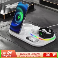 3 in 1 macsafe wireless charger station for iphone 13 12 11 pro 8 samsung s21 s22 charging stand for iwatch 7 6 5 seairpodspro