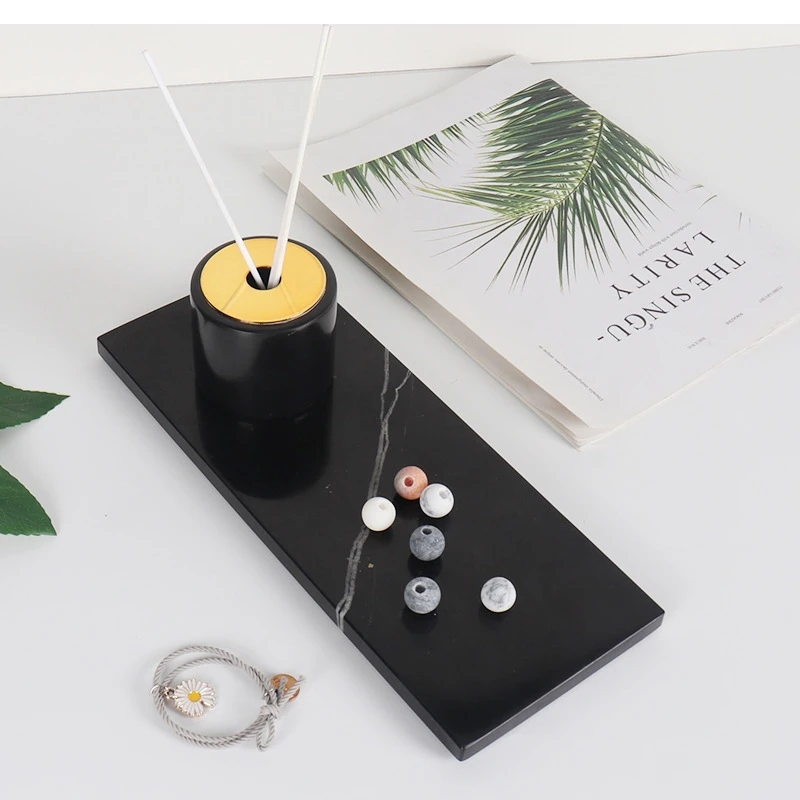 Европейский стиль роскошная бутылка для мыла под мрамор прямоугольный поднос