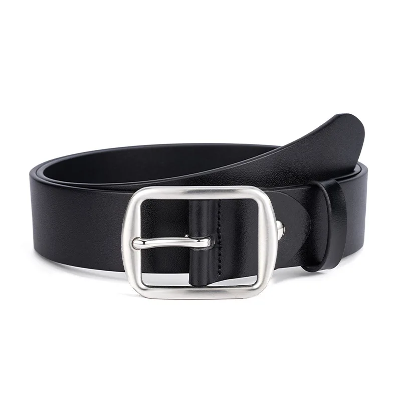 

Top Layer Cowhide Leather Designer Belt for Men with Stainless Steel Buckle - High-end Casual Leather Belt by Famous Brand